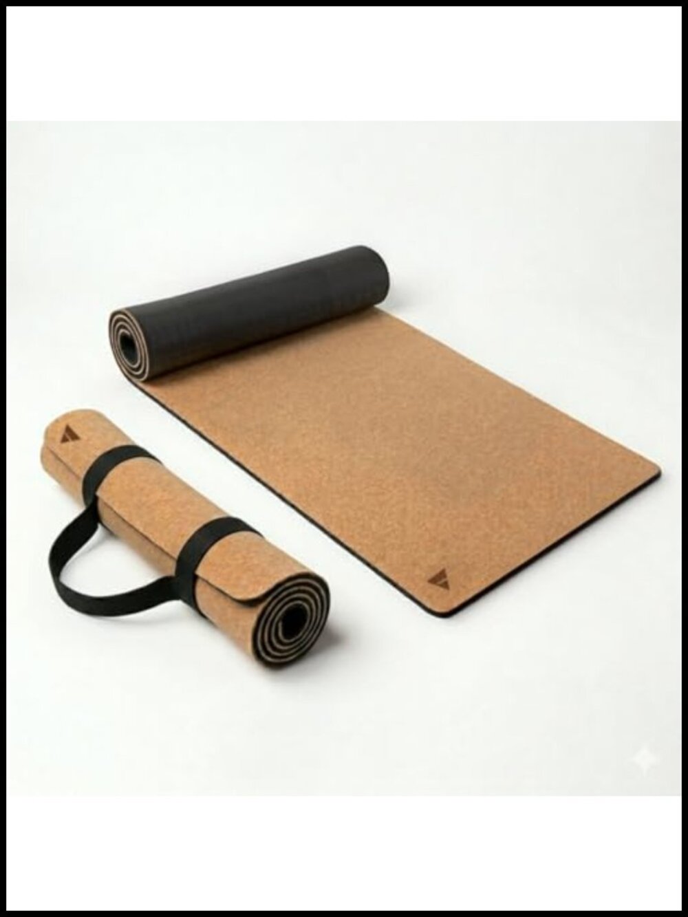 Cork Yoga Mat 6mm Non-Slip Natural Cork Rubber Fitness Pilates